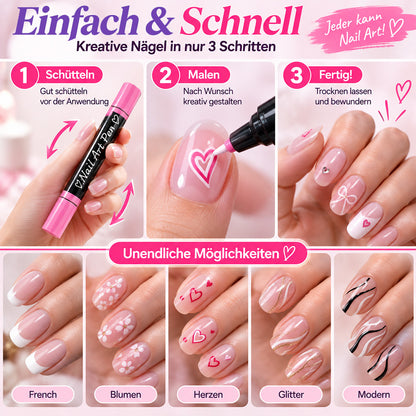 💅Mädchen lieben es💥 Nail Art Stift-Set mit 24 Farben | Für DIY Nageldesign, Mädchenabende & Kindergeburtstage – Doppelspitzen-Kein Nagelstudio nötig, Strahlende Nägel Zaubern✨