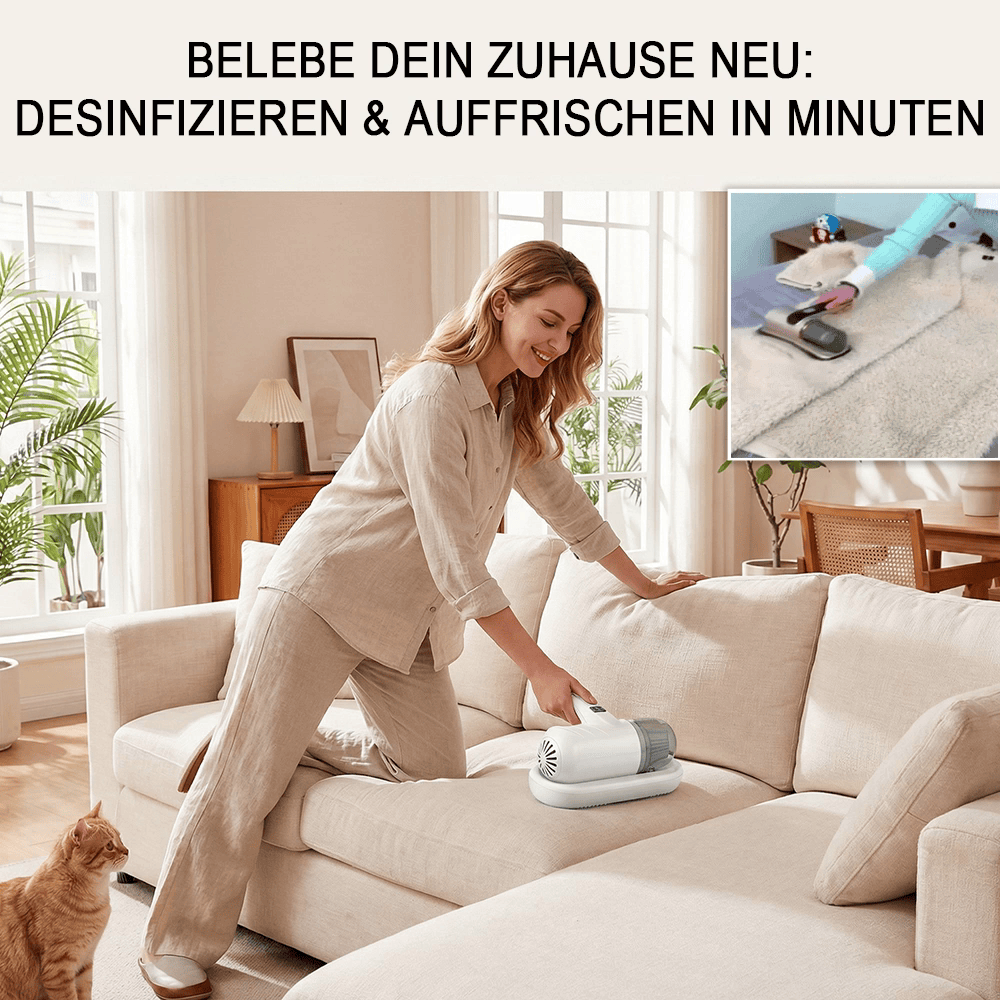upsell 60%off😱Komplett aufgerüstet🛏️Über 500.000 Stück verkauft!💝Bettstaubsauger mit UV-C-Licht – Klopfen + Saugen + UV in einem!💥🔦 -Remifa®