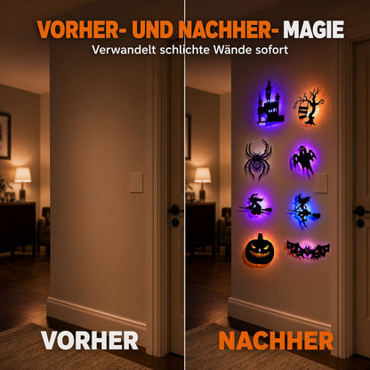 🎃Halloween-Wandaufkleber, die im Dunkeln leuchten✨ Sanftes LED-Licht 🩹 Einfach aufkleben