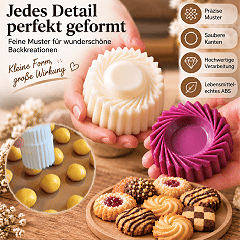 🍪✨ Doppelseitiger Plätzchenstempel – Perfekte Kekse & Gebäck ganz einfach | Kinderleichtes Backen, DIY-Geschenke & platzsparendes 2-in-1-Design