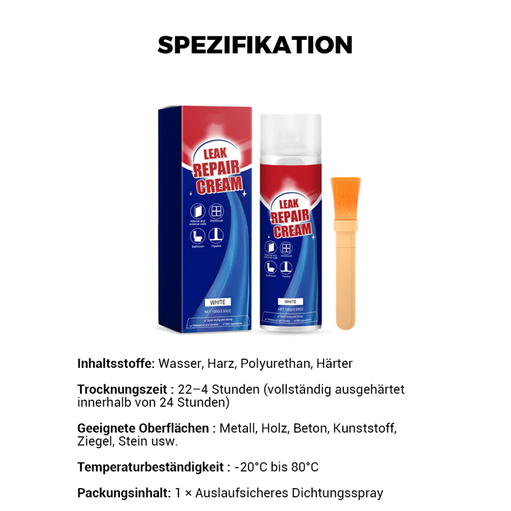 ✨ Sofortiges Leckreparatur-Spray – Versiegelt Risse & Spalten in 5 Minuten, Wasserdicht & Flexibel für Rohre/Dächer