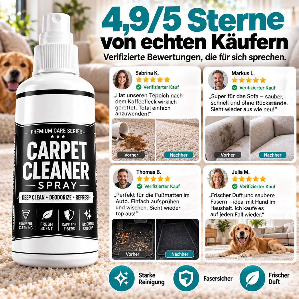 🔥🎁 2+1 GRATIS!!🥳 Tiefenreinigendes Teppichspray – entfernt hartnäckige Flecken und neutralisiert Gerüche sofort!