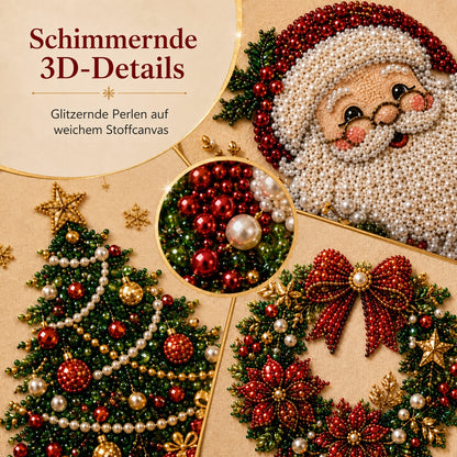 🎄 LETZTER TAG – 49 % RABATT – DIY Weihnachts-Perlen-Diamond-Painting-Set mit Rahmen | Entspannend & Einsteigerfreundlich