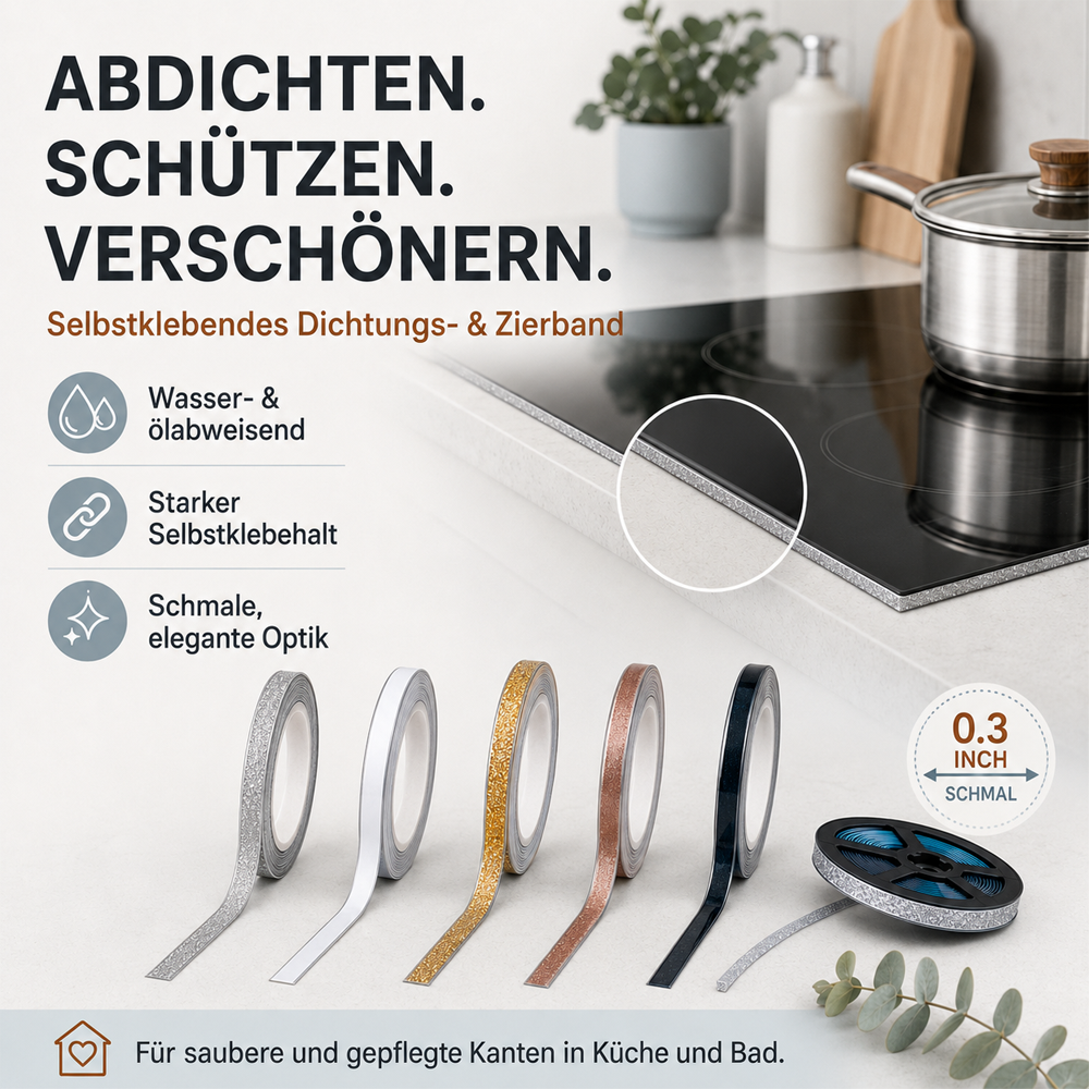 🛡️ LIMITIERT: 1+1 GRATIS! ⏰ Selbstklebender Dichtstreifen für Fliesenfugen (8mm x 6m) – Wasserdicht, Schimmelresistent & Professionelles Finish ✨
