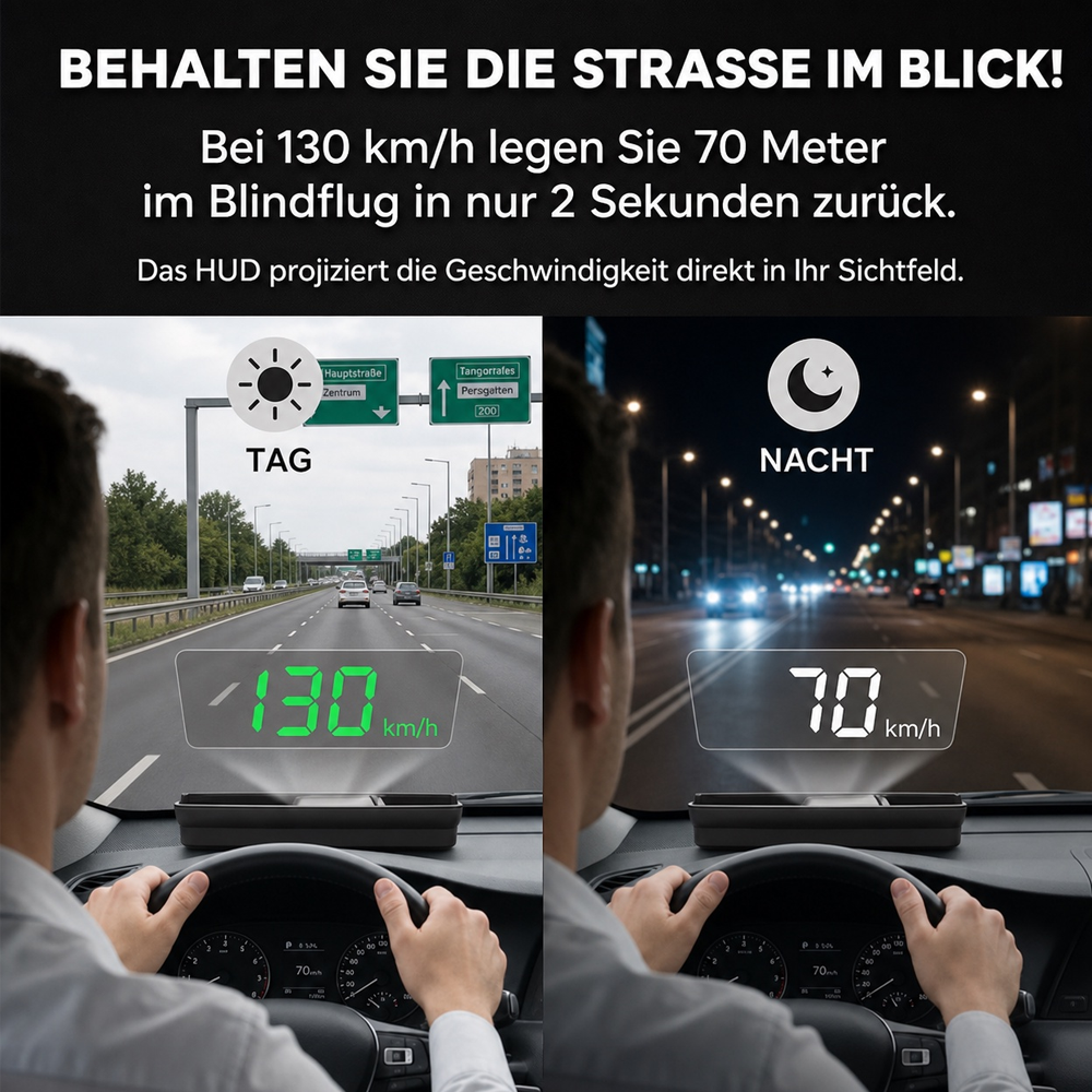🚘 HUD Head-Up Display – Sicher fahren ohne Ablenkung