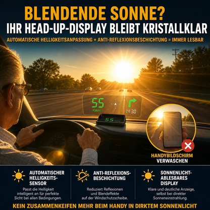 🚘 HUD Head-Up Display – Sicher fahren ohne Ablenkung
