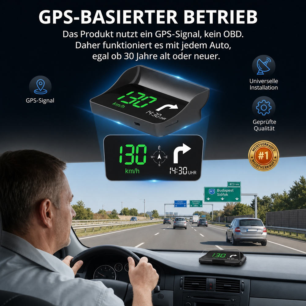 🚘 HUD Head-Up Display – Sicher fahren ohne Ablenkung