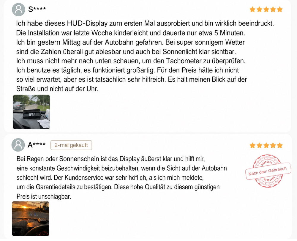 🚘 HUD Head-Up Display – Sicher fahren ohne Ablenkung