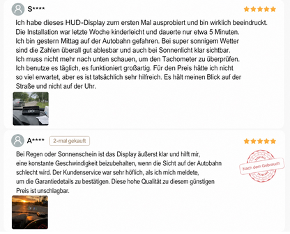🚘 HUD Head-Up Display – Sicher fahren ohne Ablenkung