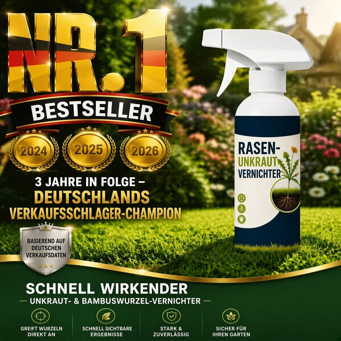 ♻️50 % RABATT 🌿 Unkraut-Stop – 🔥Stark gegen Unkraut & hemmt neues Wachstum | Für Garten, Wege & Hof ⚡