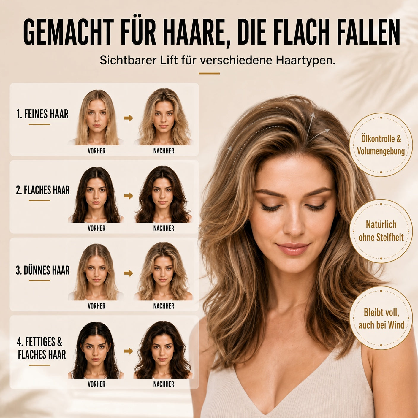 🎉🎉 50 % RABATT | NUR FÜR KURZE ZEIT!  Fluffy Hair Shaping Spray – Haarspray mit lang anhaltendem Pfirsichduft für mehr Volumen und perfekten Halt den ganzen Tag.