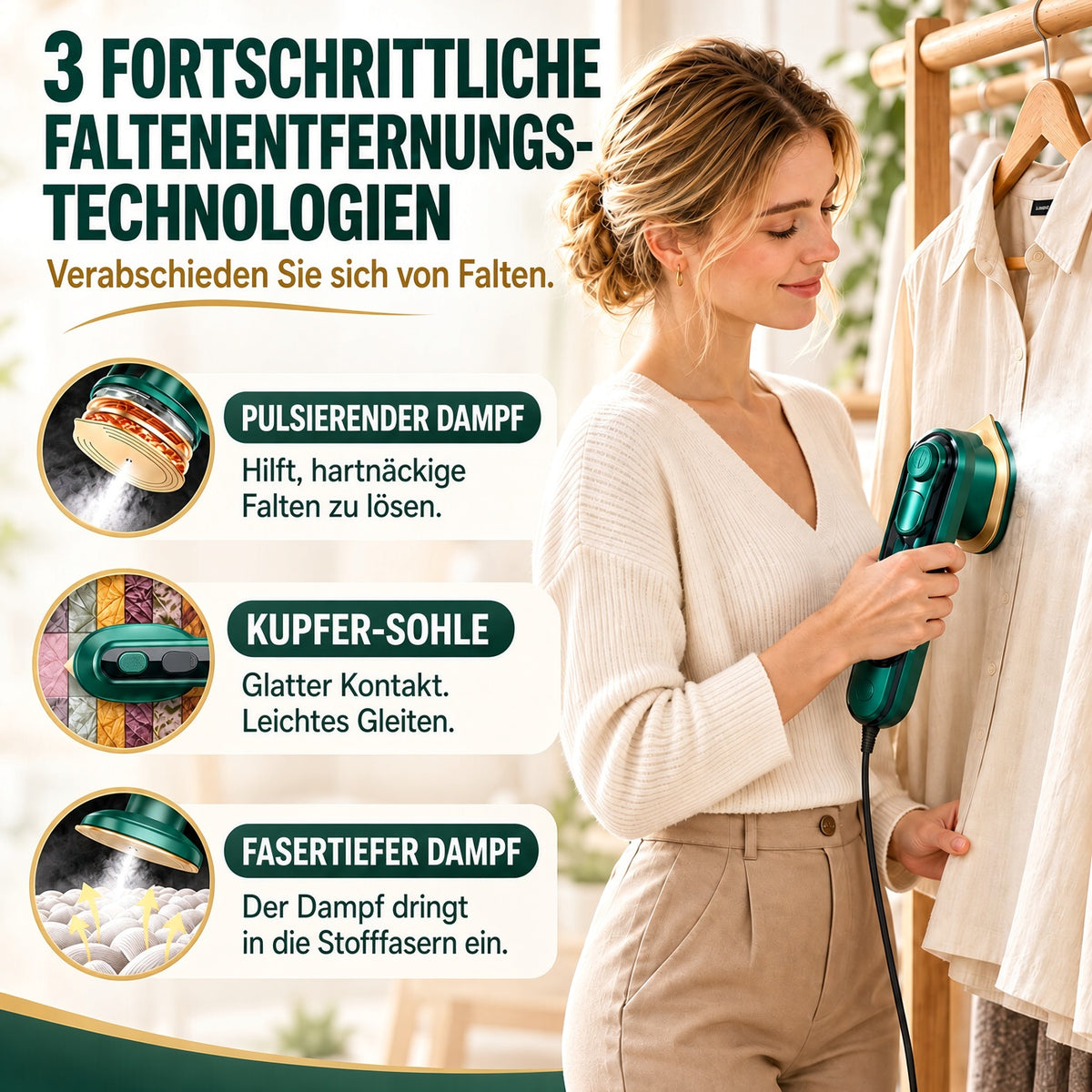 🔥 40% Rabatt – Nur für kurze Zeit! ⏰ ✨ Tragbares Dampfbügeleisen mit schnellem Aufheizen 💨 Nass- & Trockenbügeln für Zuhause und Reisen