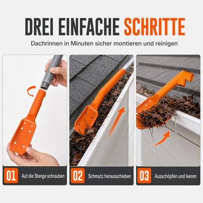 🧹 Verstellbare Dachrinnen-Schaufel – Sicheres Design Ohne Leiter Für Schnelle & Mühelose Entfernung Von Schmutz