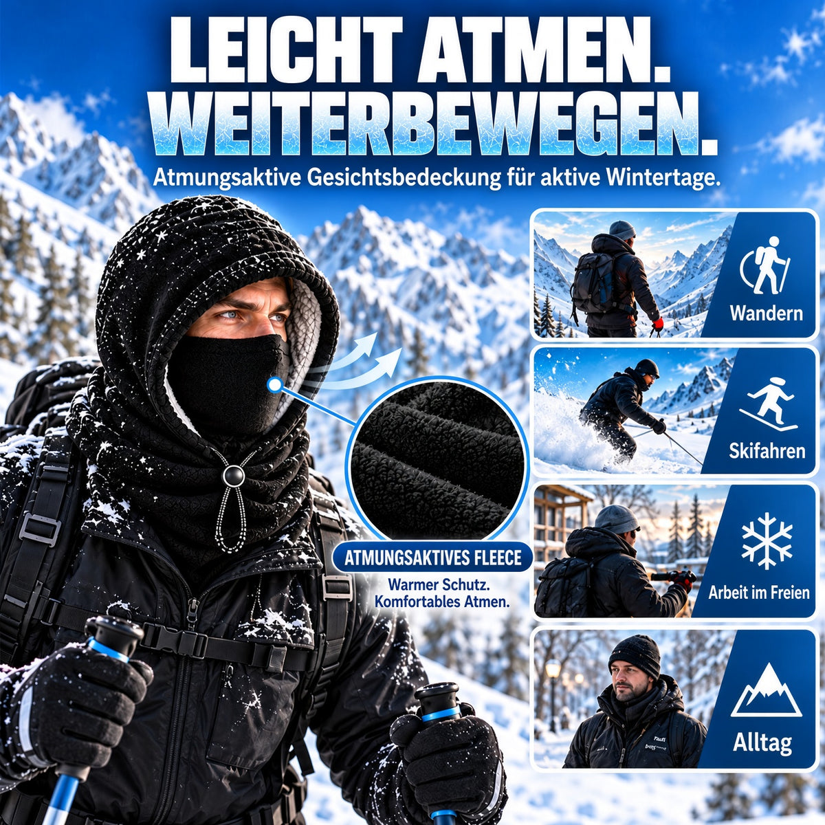 50 % RABATT | ❄️🔥 Winter-Sturmhaube 🧣 – 3-in-1-Wärmeschutz für Gesicht und Hals im Alltag | Dein Must-have für kalte Tage zum kleinen Preis