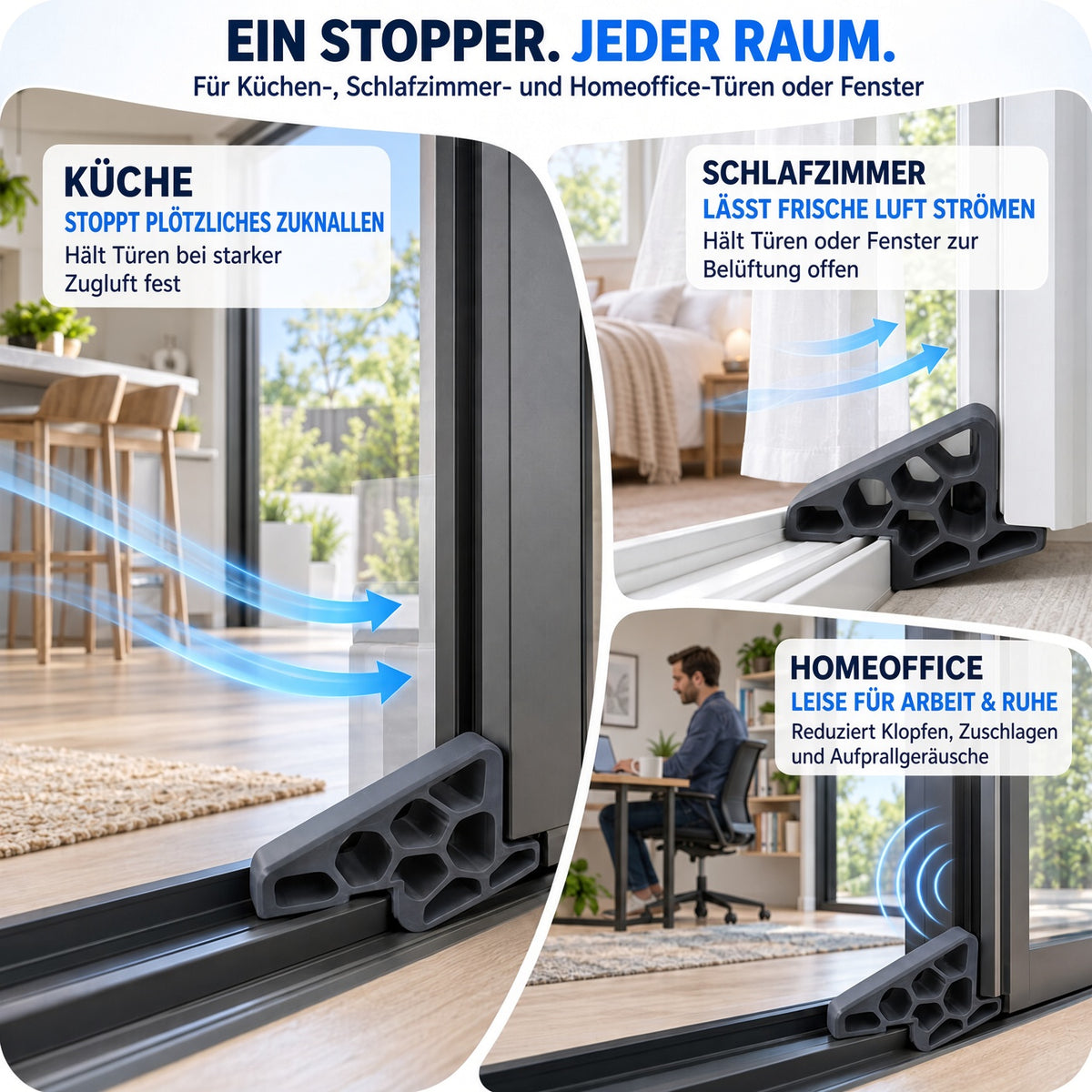 🚪✨ 50 % Rabatt – 1 Kaufen, 1 Gratis! Sicherer Türstopper | Stoßdämpfend & Für Schiebefenster Und Balkontüren 🛡️🔇