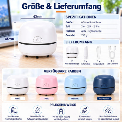 🎉 50 % RABATT 🎉✨ Tragbarer Mini-Tischstaubsauger | USB-aufladbar für Tastatur, Staub & Krümel