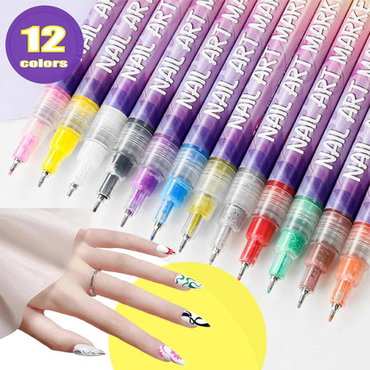 🎅🎁Weihnachtsangebot – 50 % Rabatt⏳12 Farben Nagelkunst-Stifte Set🎨💅