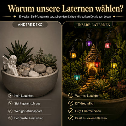 🌿Nachtleuchtende Laternen | Bunte Dekoration für Feengarten, Bonsai und aturlandschaft🌙