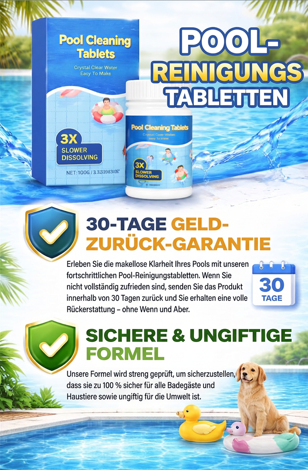 🏊‍♂️ Pool-Reinigungstabletten für kristallklares Wasser