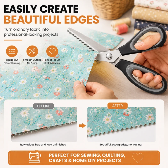 ✂️ 2er Set Stoffscheren für kreative Kleidung – Fransen entfernen, Kanten veredeln & alte Kleidung neu gestalten