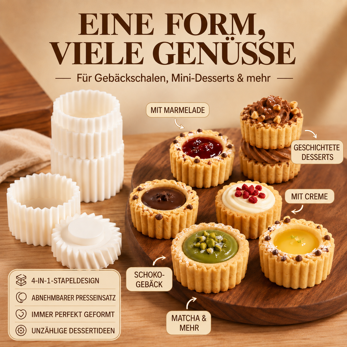 UPSELL🍪✨ Doppelseitige Teigform – Verschiedene Formen auf jeder Seite, perfektes Verschließen für Empanadas, Kekse und Teigtaschen 🍪👌