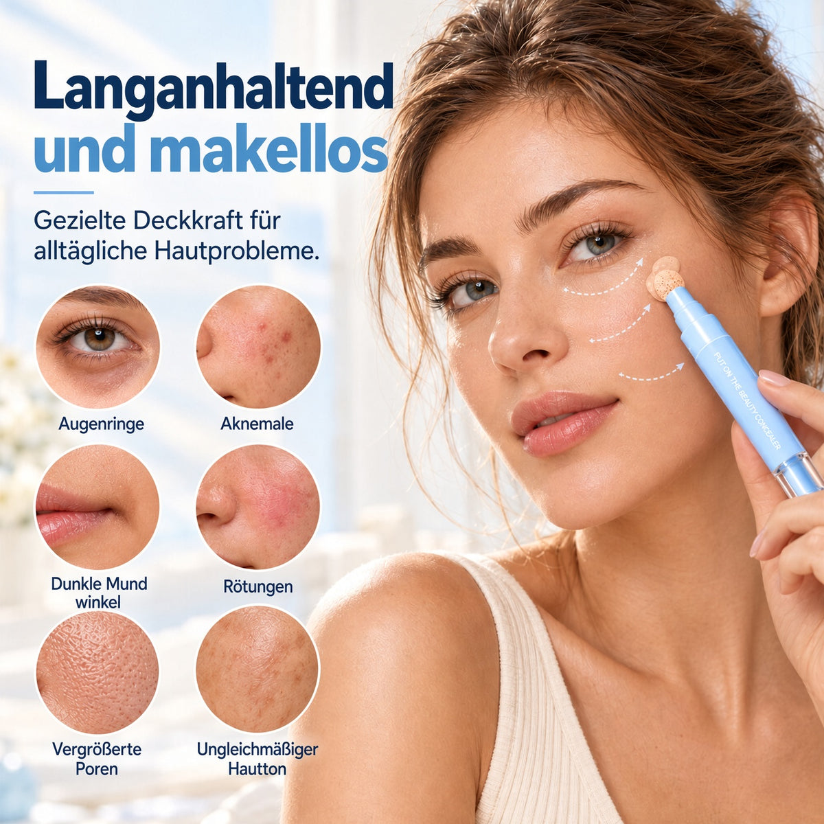 🎁 1+1 GRATIS✨ Concealer Stift & Creme – deckt Augenringe, Pickel & Flecken ab, spendet Feuchtigkeit & verblendet nahtlos
