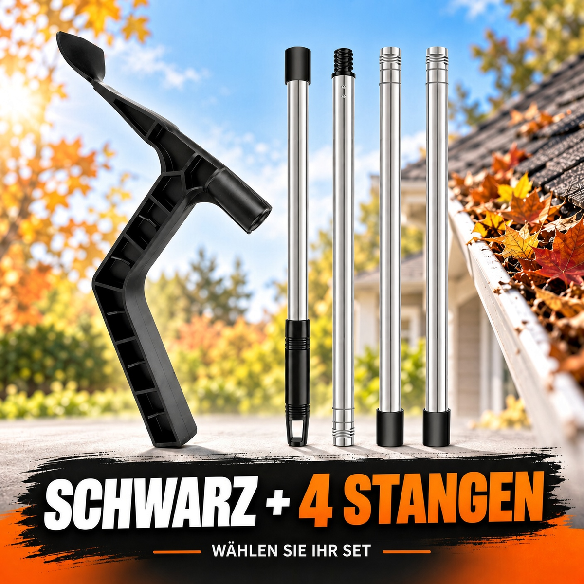 🧹 Verstellbare Dachrinnen-Schaufel – Sicheres Design Ohne Leiter Für Schnelle & Mühelose Entfernung Von Schmutz