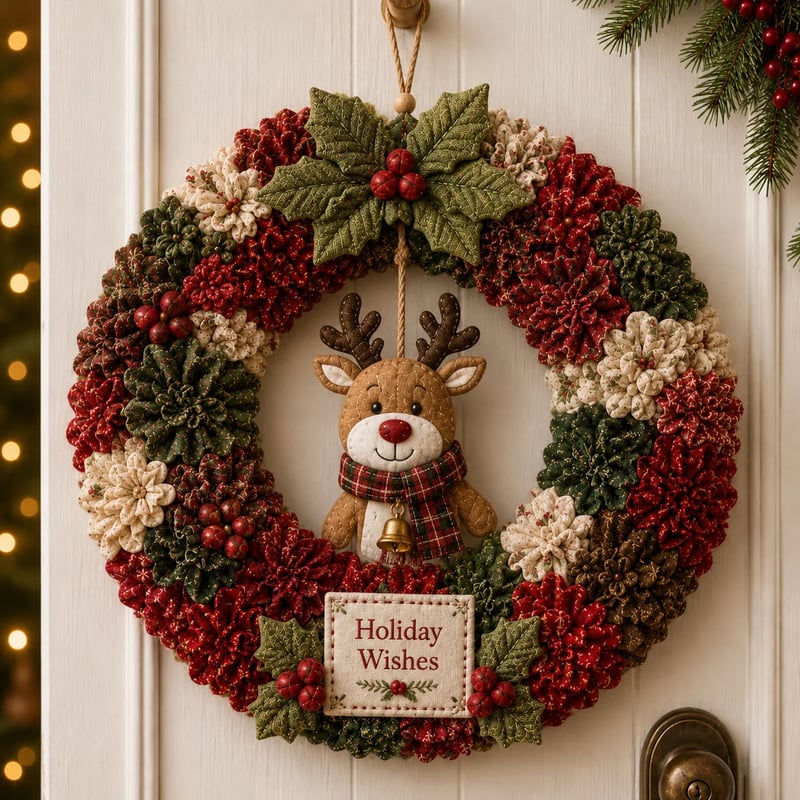 🎄 DIY-Weihnachtskranz-Bastelset mit 3D-Struktur | Entspannend & stimmungsvoll für die Tür