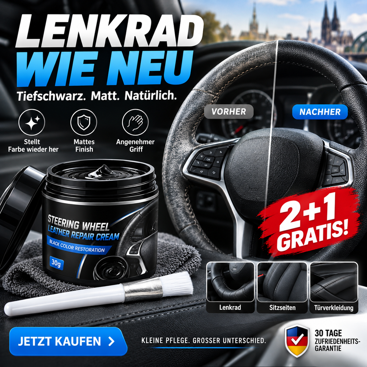 🔧🛞 Lenkrad-Reparaturcreme – Kratzer & Abnutzung verschwinden – ohne Werkstatt! ✨