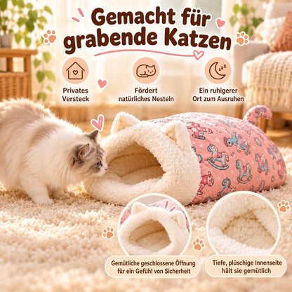 🐾🔥 Bestseller! Halbgeschlossenes, warmes Haustier-Schlafsackbett – Winddichtes, flauschiges Kuschelnest für Katzen und kleine Hunde, perfekt für gemütliche Winterschläfchen ❄️