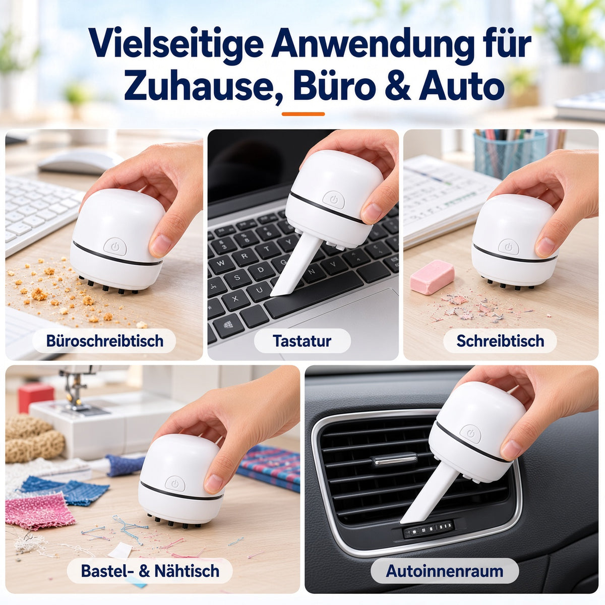 🎉 50 % RABATT 🎉✨ Tragbarer Mini-Tischstaubsauger | USB-aufladbar für Tastatur, Staub & Krümel