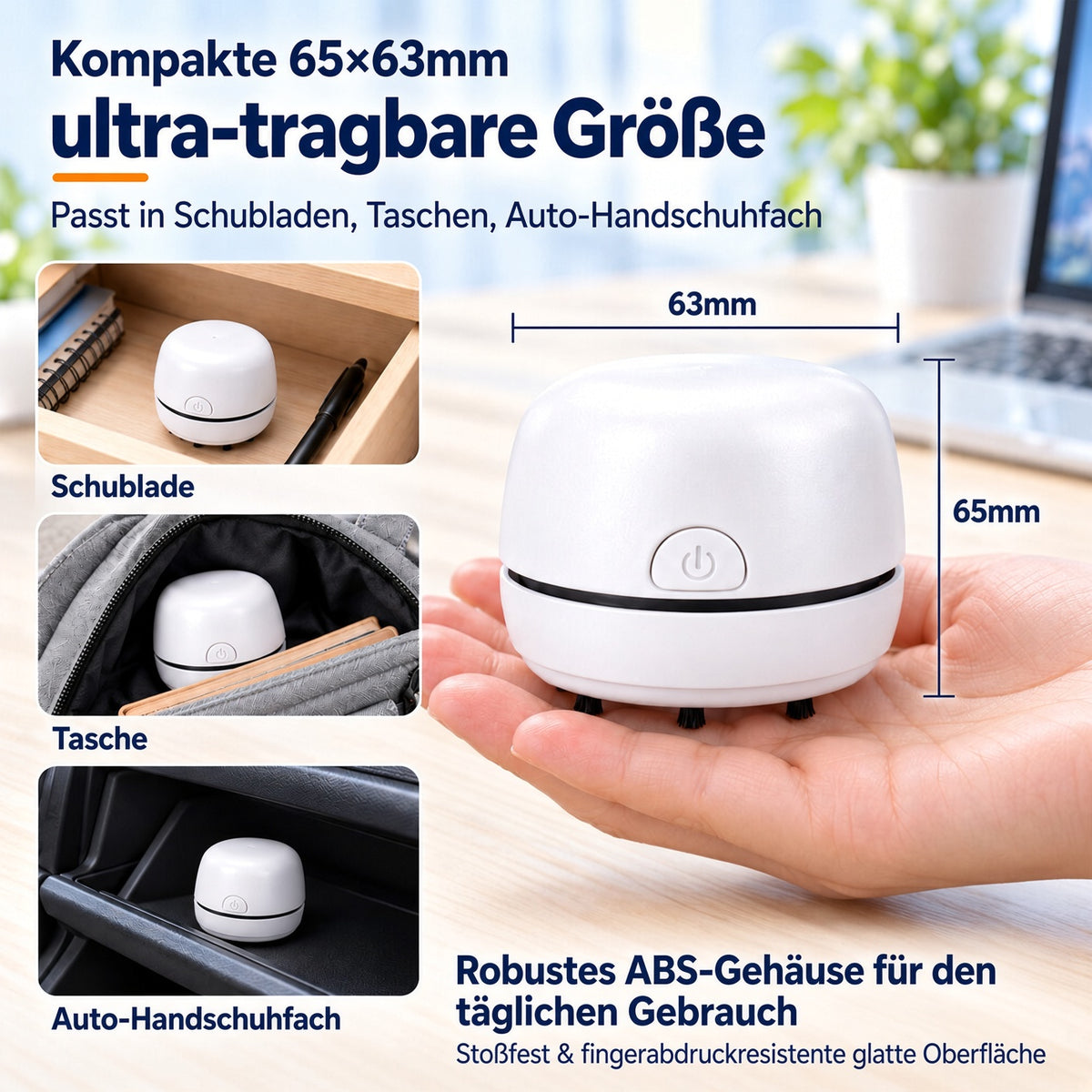 🎉 50 % RABATT 🎉✨ Tragbarer Mini-Tischstaubsauger | USB-aufladbar für Tastatur, Staub & Krümel