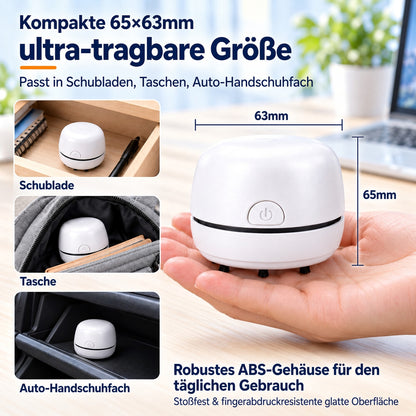 🎉 50 % RABATT 🎉✨ Tragbarer Mini-Tischstaubsauger | USB-aufladbar für Tastatur, Staub & Krümel