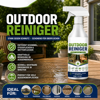 🌿 NUR FÜR KURZE ZEIT 50 % RABATT! Outdoor-Oberflächenreiniger, schnell wirkender Fleckenentferner für Terrassen, Holzmöbel & Außenflächen