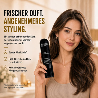 🎉🎉 50 % RABATT | NUR FÜR KURZE ZEIT!  Fluffy Hair Shaping Spray – Haarspray mit lang anhaltendem Pfirsichduft für mehr Volumen und perfekten Halt den ganzen Tag.