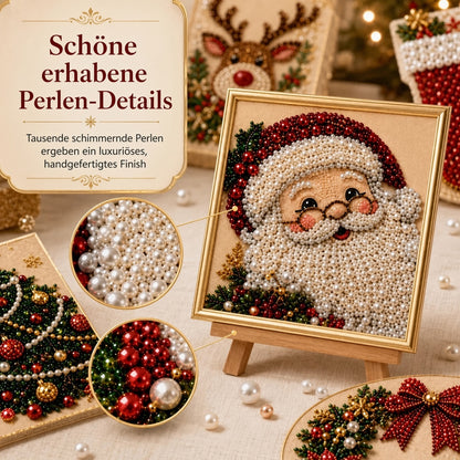 🎄 LETZTER TAG – 49 % RABATT – DIY Weihnachts-Perlen-Diamond-Painting-Set mit Rahmen | Entspannend & Einsteigerfreundlich
