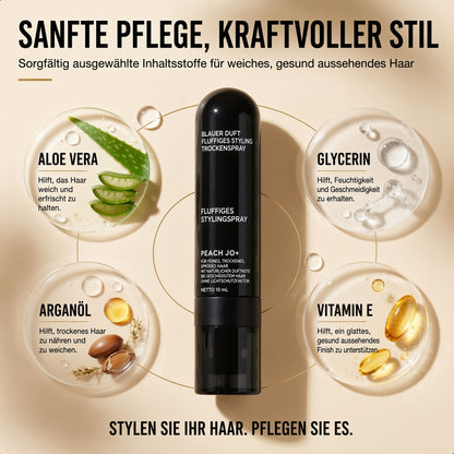 🎉🎉 50 % RABATT | NUR FÜR KURZE ZEIT!  Fluffy Hair Shaping Spray – Haarspray mit lang anhaltendem Pfirsichduft für mehr Volumen und perfekten Halt den ganzen Tag.