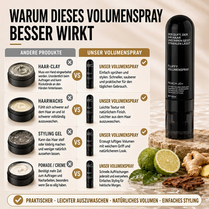 🎉🎉 50 % RABATT | NUR FÜR KURZE ZEIT!  Fluffy Hair Shaping Spray – Haarspray mit lang anhaltendem Pfirsichduft für mehr Volumen und perfekten Halt den ganzen Tag.