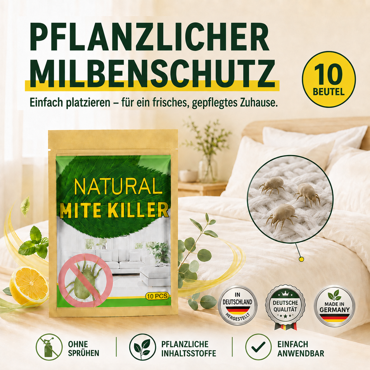 ♻️Milbenschutz-Säckchen gegen Hausstaubmilben | Milben in Matratze, Bett und Sofa wirksam bekämpfen – für hygienische Frische und erholsamen Schlaf✨