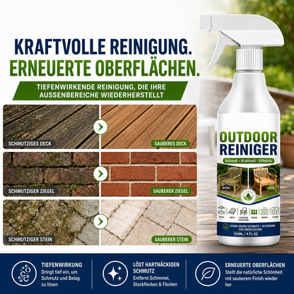 🌿 NUR FÜR KURZE ZEIT 50 % RABATT! Outdoor-Oberflächenreiniger, schnell wirkender Fleckenentferner für Terrassen, Holzmöbel & Außenflächen