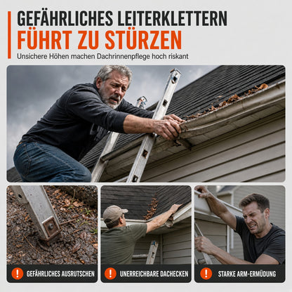 🧹 Verstellbare Dachrinnen-Schaufel – Sicheres Design Ohne Leiter Für Schnelle & Mühelose Entfernung Von Schmutz