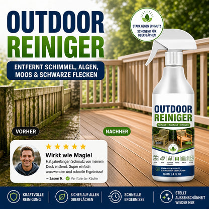 🌿 NUR FÜR KURZE ZEIT 50 % RABATT! Outdoor-Oberflächenreiniger, schnell wirkender Fleckenentferner für Terrassen, Holzmöbel & Außenflächen