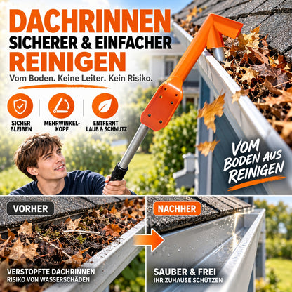 🧹 Verstellbare Dachrinnen-Schaufel – Sicheres Design Ohne Leiter Für Schnelle & Mühelose Entfernung Von Schmutz
