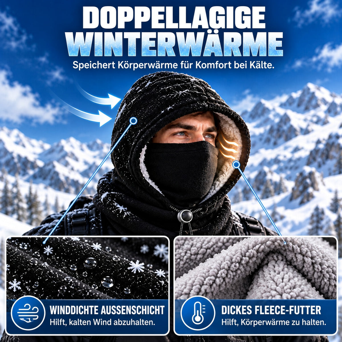50 % RABATT | ❄️🔥 Winter-Sturmhaube 🧣 – 3-in-1-Wärmeschutz für Gesicht und Hals im Alltag | Dein Must-have für kalte Tage zum kleinen Preis