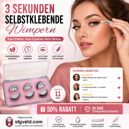 ✨Wiederverwendbare Selbstklebende Wimpern| Wacher Blick in 3 Sekunden👀– Ohne Kleber, Ohne Aufwand!