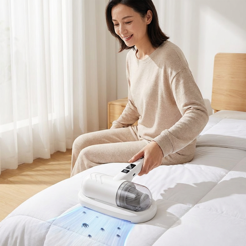 upsell 60%off😱Komplett aufgerüstet🛏️Über 500.000 Stück verkauft!💝Bettstaubsauger mit UV-C-Licht – Klopfen + Saugen + UV in einem!💥🔦 -Remifa®