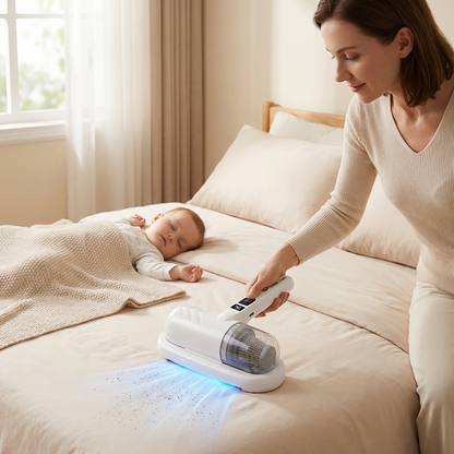 upsell 60%off😱Komplett aufgerüstet🛏️Über 500.000 Stück verkauft!💝Bettstaubsauger mit UV-C-Licht – Klopfen + Saugen + UV in einem!💥🔦 -Remifa®
