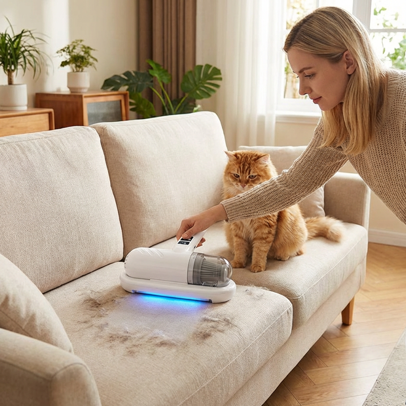 upsell 60%off😱Komplett aufgerüstet🛏️Über 500.000 Stück verkauft!💝Bettstaubsauger mit UV-C-Licht – Klopfen + Saugen + UV in einem!💥🔦 -Remifa®