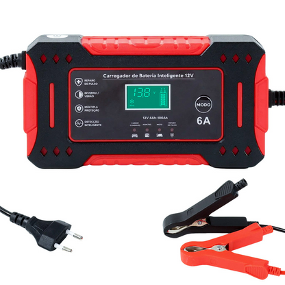 🎉 Neujahrsgeschenk – 50% RABATT!🔋12V Slim Ladegerät (6A + Pulsreparatur) – Kompatibel mit Auto/Motorrad/E-Bike: Sicher & Langlebig!