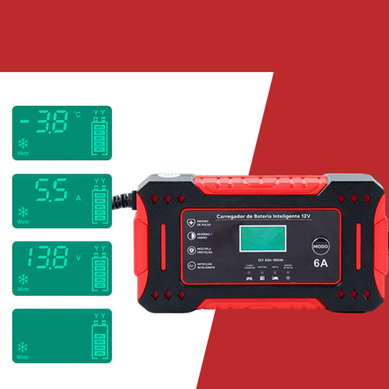 🎉 Neujahrsgeschenk – 50% RABATT!🔋12V Slim Ladegerät (6A + Pulsreparatur) – Kompatibel mit Auto/Motorrad/E-Bike: Sicher & Langlebig!